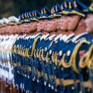 Æresgarden fra Folkets frigjøringshær dannet ramme om dagens velkomstseremoni. Foto: Heiko Junge, NTB scanpix